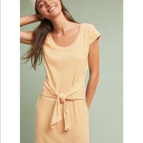 Anthropologie Audny Front Tie Dress New Nwt Midi - Picture 3 of 8
